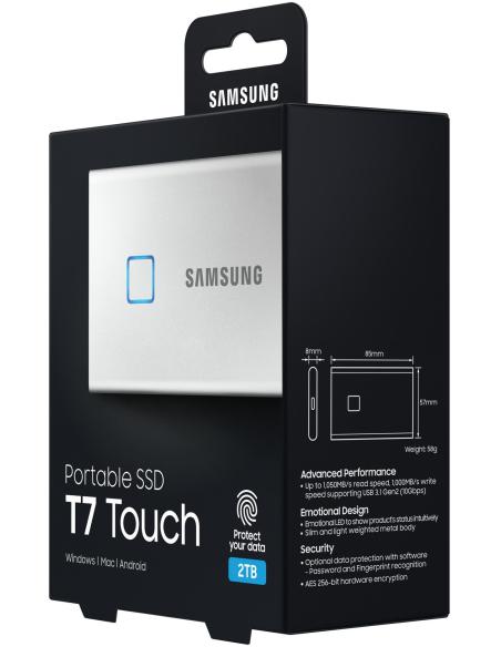Samsung T7 Touch Disco Duro Externo SSD 2TB USB 3.2 Blanco