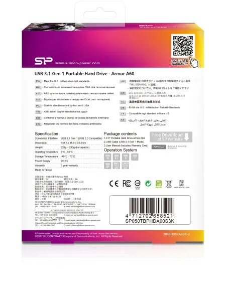 Silicon Power Armor A60 2.5" 5TB USB 3.1