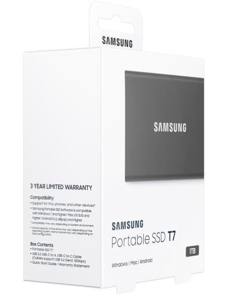 Samsung T7 SSD 1TB PCIe NVMe USB-C/USB 3.2 Gris
