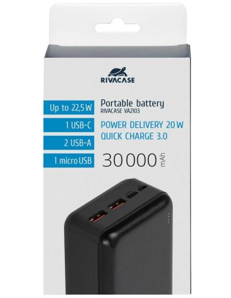 Rivacase VA2103 Powerbank 30000mAh 22,5W Negra