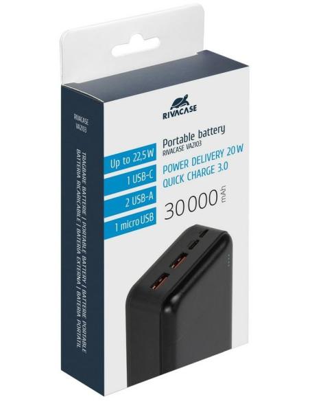 Rivacase VA2103 Powerbank 30000mAh 22,5W Negra