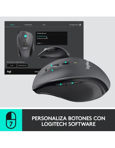 Logitech M705 Marathon Mouse Ratón Inalámbrico 1000 DPI Gris