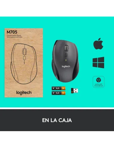 Logitech M705 Marathon Mouse Ratón Inalámbrico 1000 DPI Gris