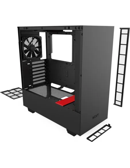 NZXT H510 Cristal Templado USB 3.1 Negro/Rojo Mate