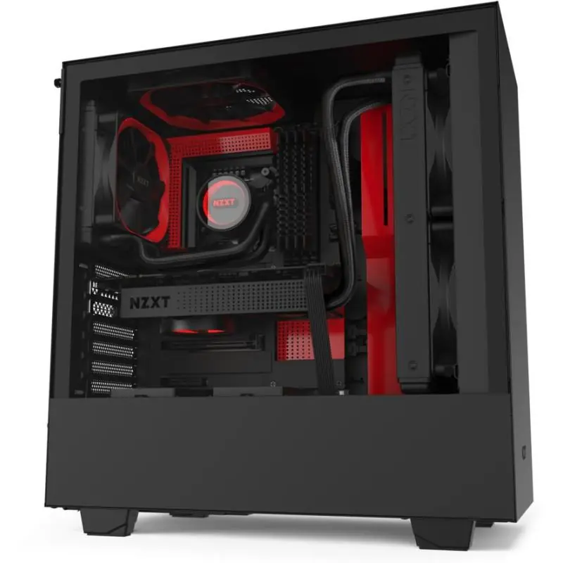 NZXT H510 Cristal Templado USB 3.1 Negro/Rojo Mate