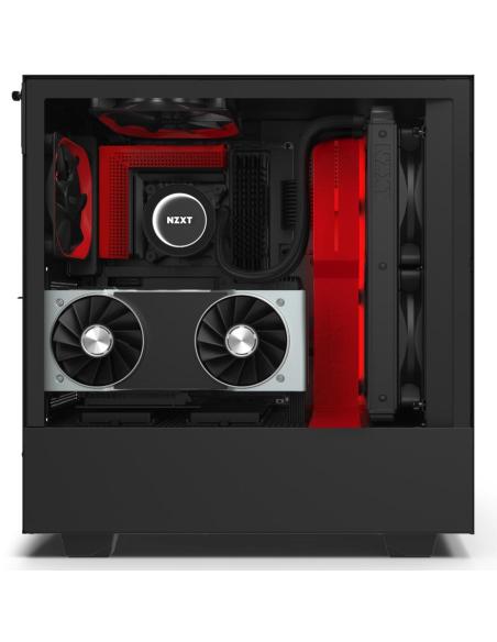 NZXT H510i Cristal Templado USB 3.1 RGB Negro/Rojo