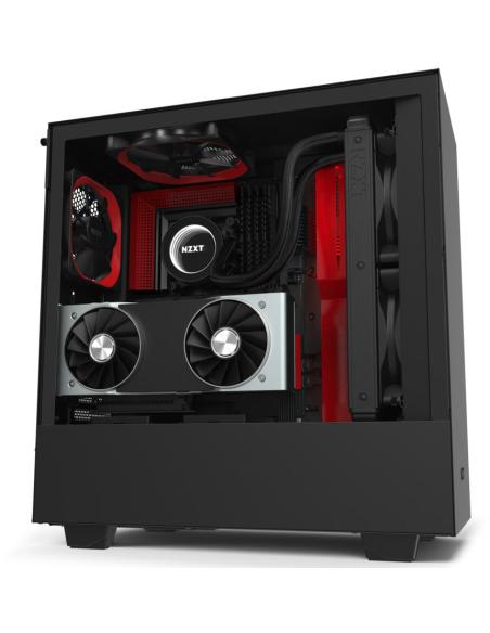 NZXT H510i Cristal Templado USB 3.1 RGB Negro/Rojo
