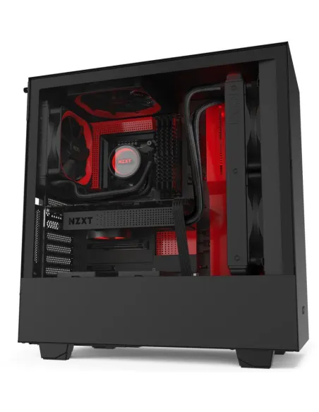 NZXT H510i Cristal Templado USB 3.1 RGB Negro/Rojo