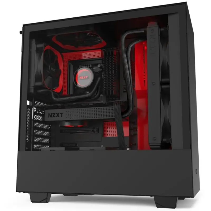 NZXT H510i Cristal Templado USB 3.1 RGB Negro/Rojo