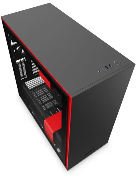 NZXT H710i Cristal Templado USB 3.1 RGB Negro/Rojo Mate