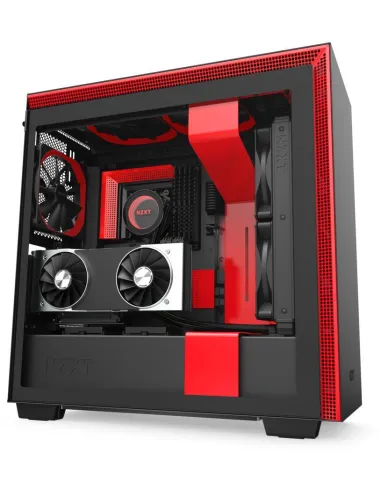NZXT H710i Cristal Templado USB 3.1 RGB Negro/Rojo Mate