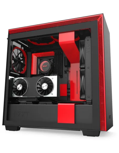 NZXT H710i Cristal Templado USB 3.1 RGB Negro/Rojo Mate