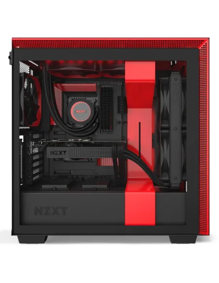 NZXT H710i Cristal Templado USB 3.1 RGB Negro/Rojo Mate