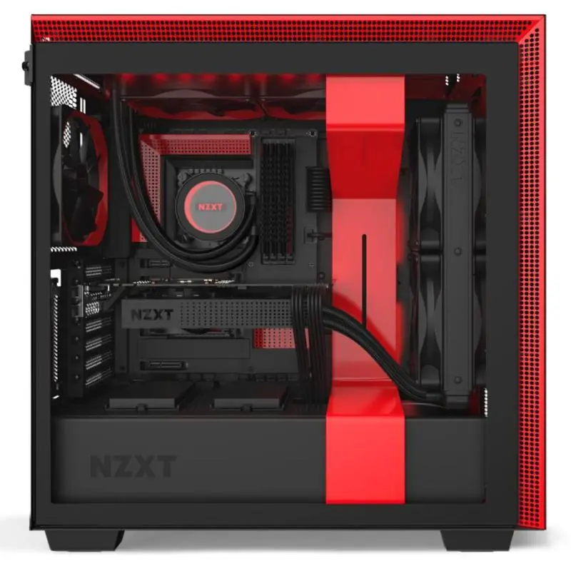 NZXT H710i Cristal Templado USB 3.1 RGB Negro/Rojo Mate