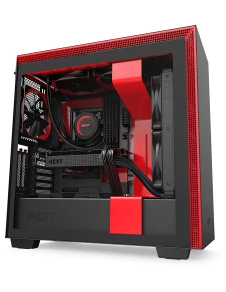 NZXT H710i Cristal Templado USB 3.1 RGB Negro/Rojo Mate