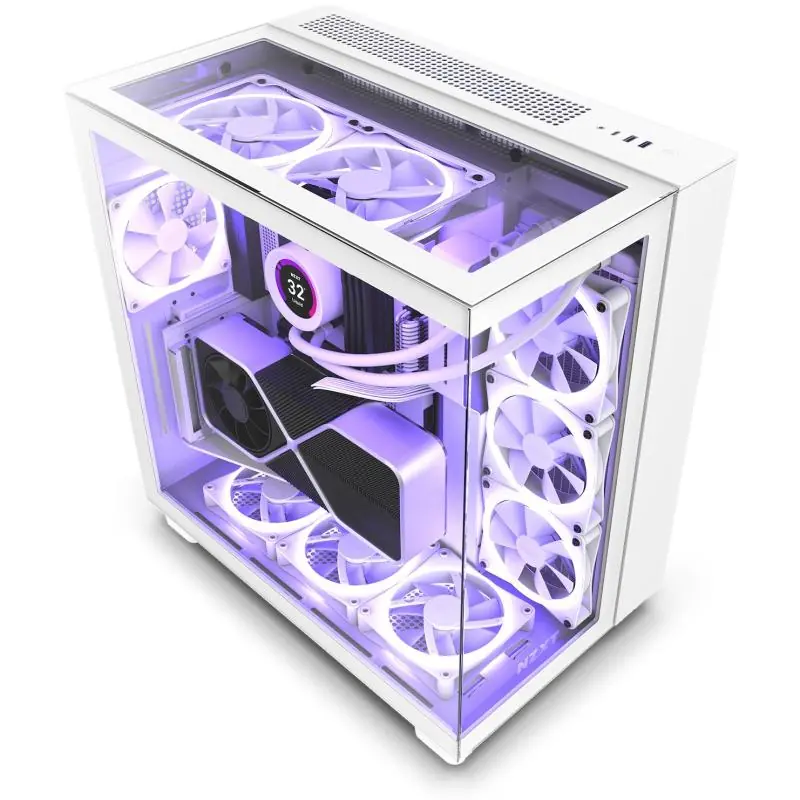 NZXT H9 Elite Cristal Templado USB 3.2 Blanca