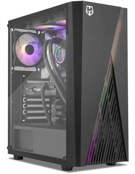 Nox Hummer Frost Cristal Templado USB 3.0 aRGB Negra