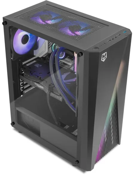 Nox Hummer Frost Cristal Templado USB 3.0 aRGB Negra