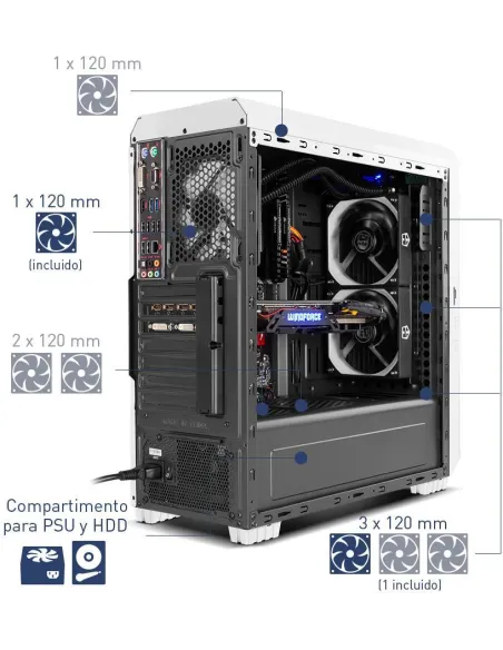 Nox Hummer ZS Blanca Zero Edition USB 3.0 Blanca