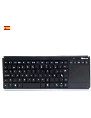 NGS TV Warrior Teclado Inalámbrico con Teclas Multimedia / SmartTV y Touchpad Qwerty Español