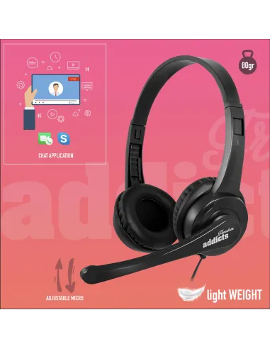 NGS VOX505USB Auriculares USB con micrófono negros