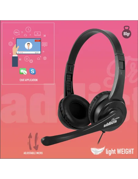 NGS VOX505USB Auriculares USB con micrófono negros
