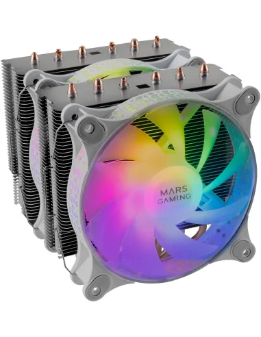 Mars Gaming MCPU-XT ARGB Doble Ventilador CPU 120mm Blanco