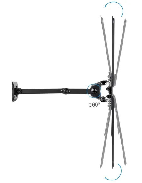 TooQ LP1356TN-B Soporte para Pared Inclinable y Giratorio 13"-55" Máx. 25Kg Negro