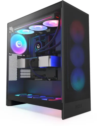 NZXT H7 Flow RGB (2024) Cristal Templado USB 3.2 Negra