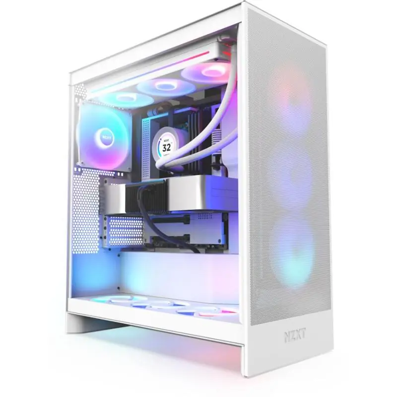 NZXT H7 Flow RGB (2024) Cristal Templado USB 3.2 Blanca