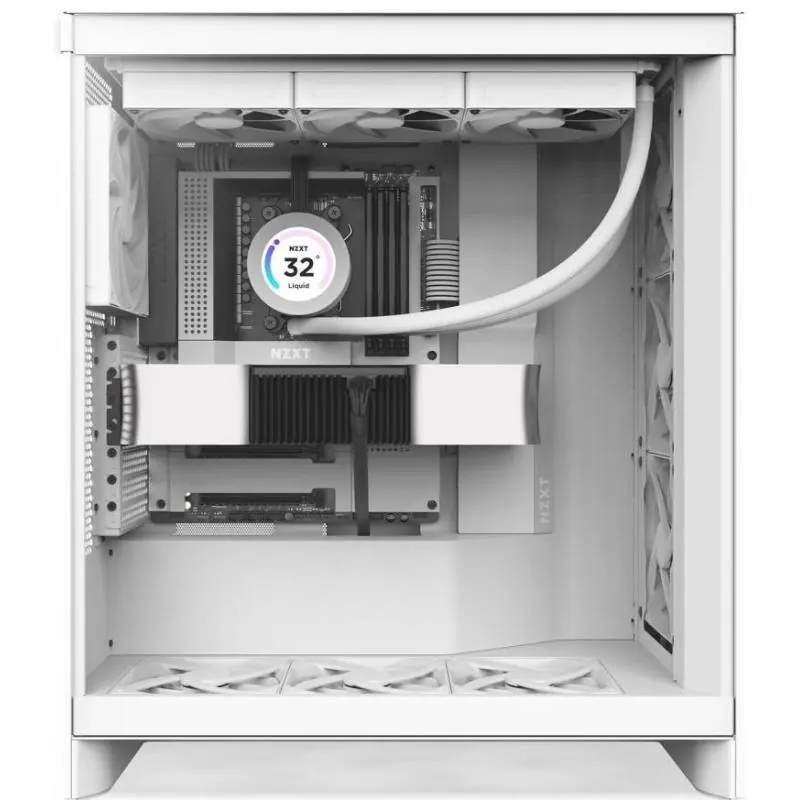 NZXT H7 Flow (2024) Cristal Templado USB 3.2 Blanca