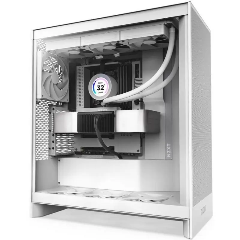 NZXT H7 Flow (2024) Cristal Templado USB 3.2 Blanca