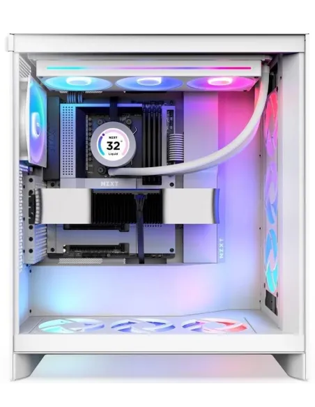 NZXT H7 Flow RGB (2024) Cristal Templado USB 3.2 Blanca
