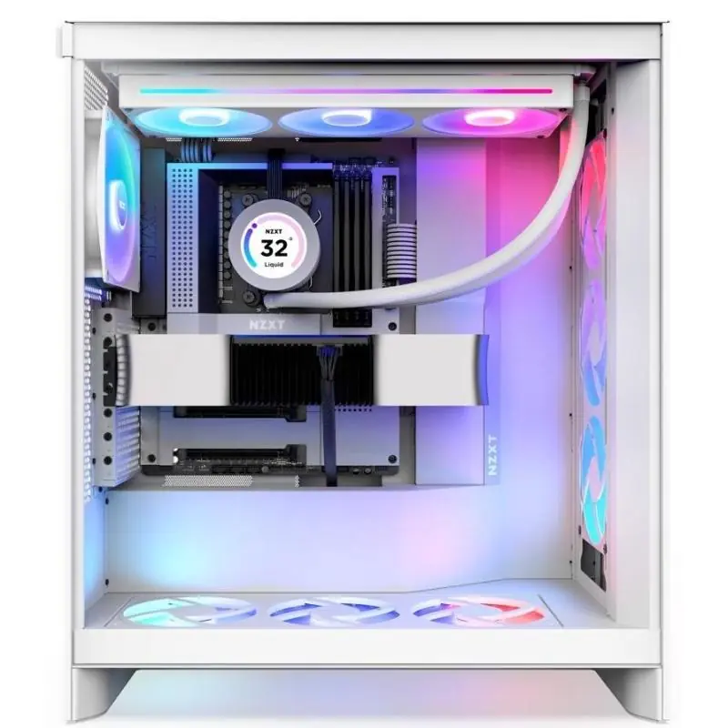 NZXT H7 Flow RGB (2024) Cristal Templado USB 3.2 Blanca