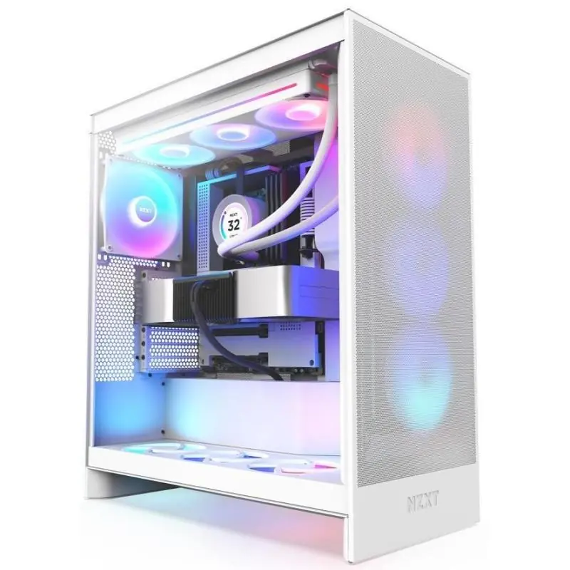 NZXT H7 Flow RGB (2024) Cristal Templado USB 3.2 Blanca