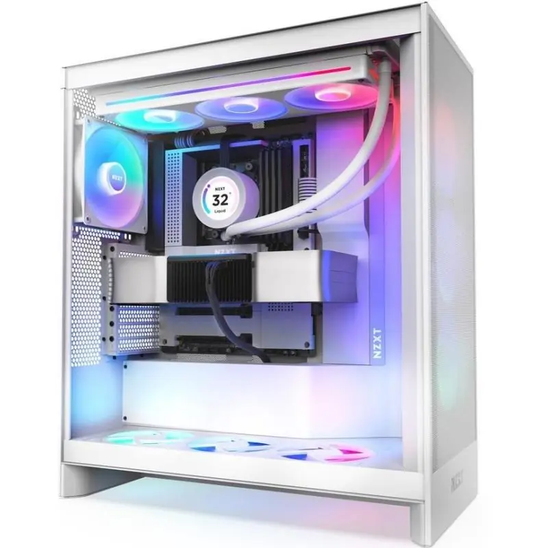 NZXT H7 Flow RGB (2024) Cristal Templado USB 3.2 Blanca