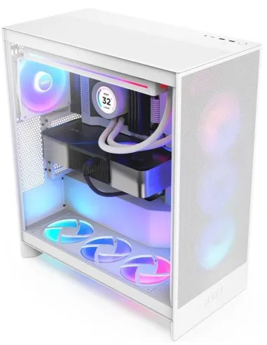 NZXT H7 Flow RGB (2024) Cristal Templado USB 3.2 Blanca