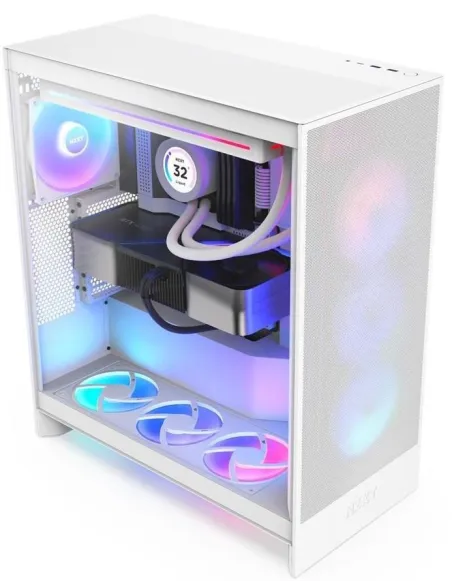 NZXT H7 Flow RGB (2024) Cristal Templado USB 3.2 Blanca