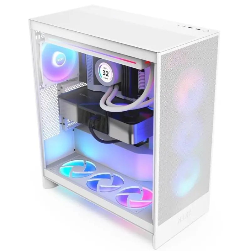 NZXT H7 Flow RGB (2024) Cristal Templado USB 3.2 Blanca