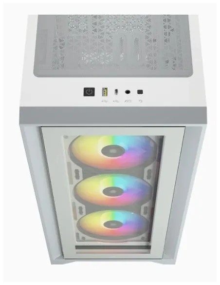 Corsair iCUE 4000X Torre ATX Cristal Templado USB 3.0 Blanca