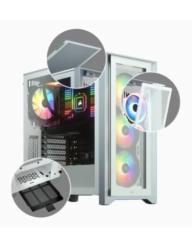 Corsair iCUE 4000X Torre ATX Cristal Templado USB 3.0 Blanca