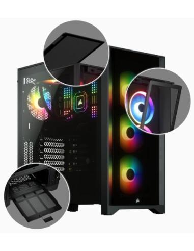 Corsair 4000X iCUE Torre ATX Cristal Templado USB 3.0 Negra