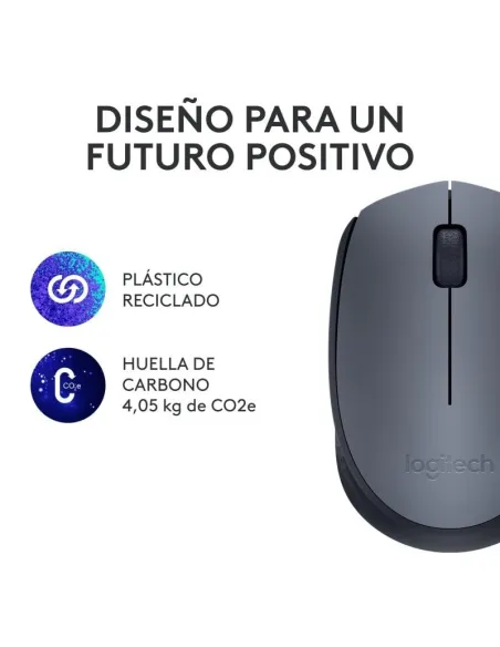 Logitech M170 RF Ratón Óptico Inalámbrico 1000DPI
