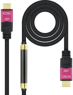 Nanocable 10.15.3730 Cable HDMI 2.0 4K@60Hz con Repetidor Macho/Macho 30M Negro/Rosa-AISCCI0480