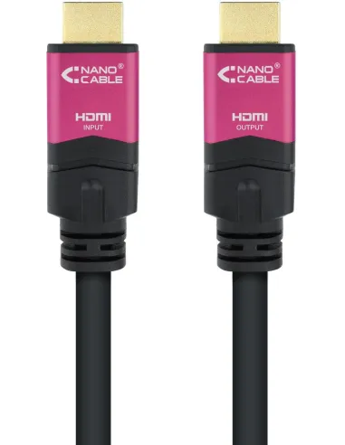 Nanocable 10.15.3730 Cable HDMI 2.0 4K@60Hz con Repetidor Macho/Macho 30M Negro/Rosa