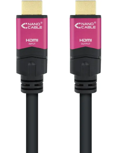 Nanocable 10.15.3730 Cable HDMI 2.0 4K@60Hz con Repetidor Macho/Macho 30M Negro/Rosa