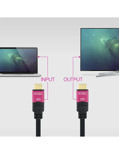 Nanocable 10.15.3730 Cable HDMI 2.0 4K@60Hz con Repetidor Macho/Macho 30M Negro/Rosa