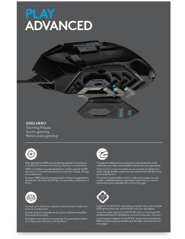 Logitech G502 Hero Ratón Gaming 25600DPI
