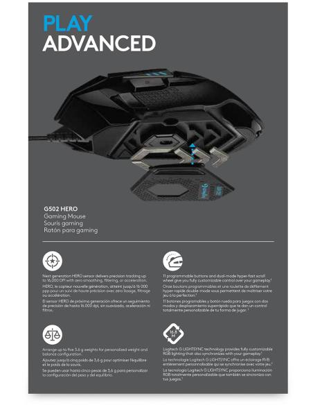 Logitech G502 Hero Ratón Gaming 25600DPI