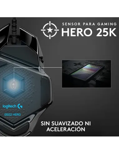 Logitech G502 Hero Ratón Gaming 25600DPI